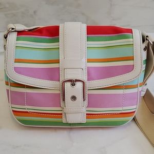 COACH Hampton Striped Cross Body Bag